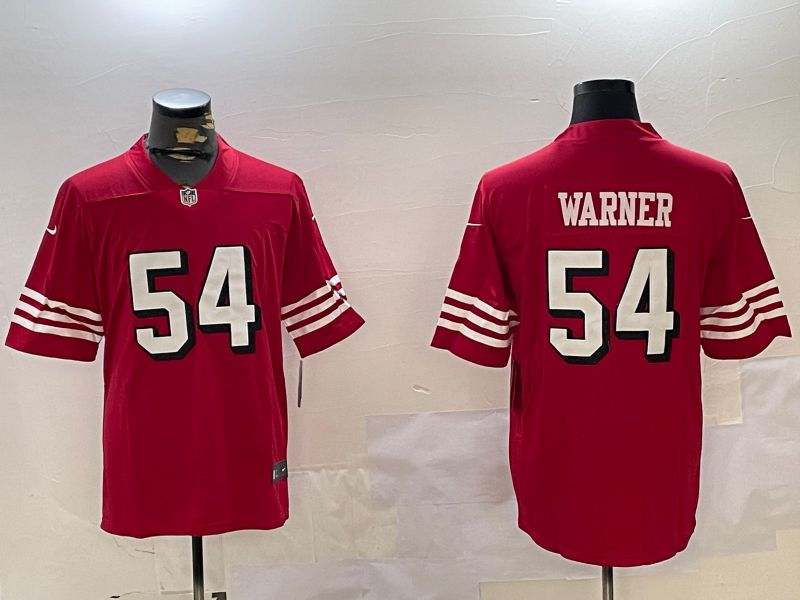 Men San Francisco 49ers #54 Warner Red Throwback 2024 Nike Limited NFL Jersey style 2->san francisco 49ers->NFL Jersey